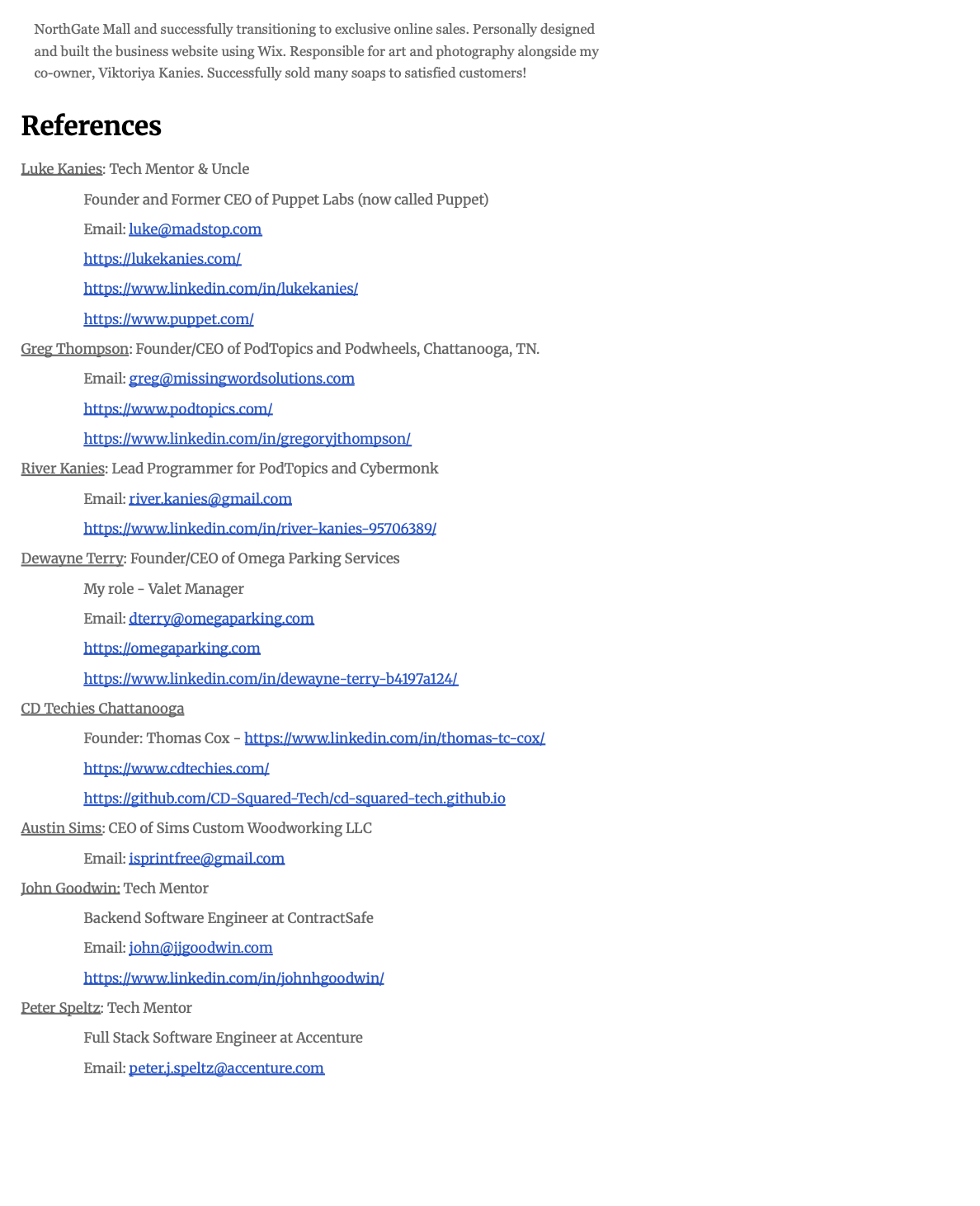 Resume Page 2